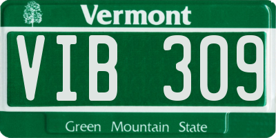 VT license plate VIB309
