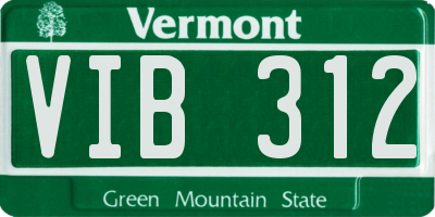 VT license plate VIB312