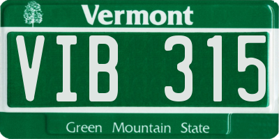 VT license plate VIB315