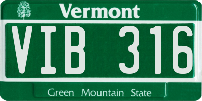 VT license plate VIB316