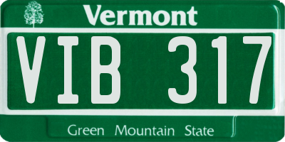 VT license plate VIB317