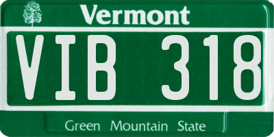 VT license plate VIB318