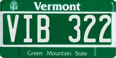 VT license plate VIB322