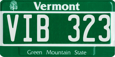 VT license plate VIB323