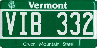 VT license plate VIB332