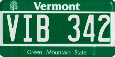 VT license plate VIB342