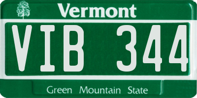 VT license plate VIB344