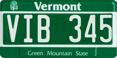 VT license plate VIB345