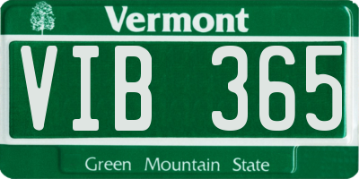 VT license plate VIB365