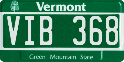 VT license plate VIB368