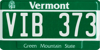 VT license plate VIB373
