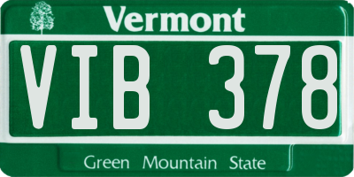 VT license plate VIB378