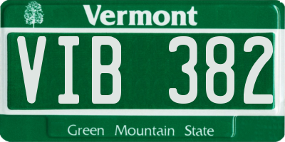 VT license plate VIB382
