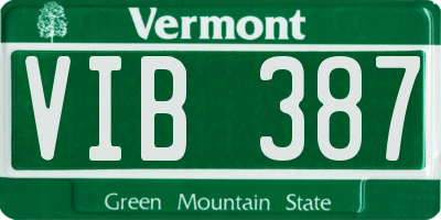 VT license plate VIB387