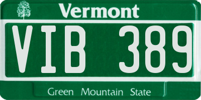 VT license plate VIB389