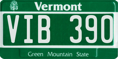 VT license plate VIB390