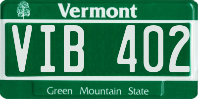 VT license plate VIB402