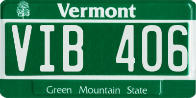 VT license plate VIB406