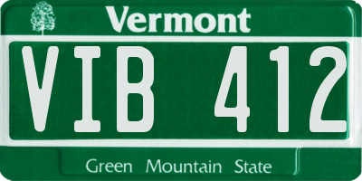 VT license plate VIB412