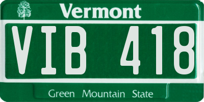 VT license plate VIB418