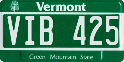 VT license plate VIB425
