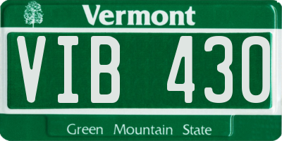 VT license plate VIB430