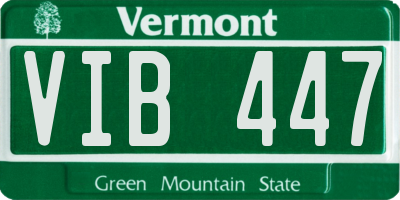 VT license plate VIB447