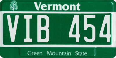 VT license plate VIB454