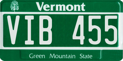 VT license plate VIB455