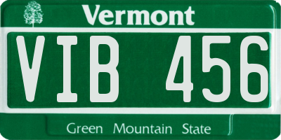 VT license plate VIB456