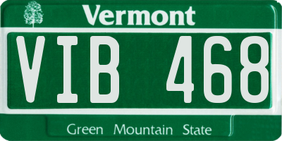 VT license plate VIB468