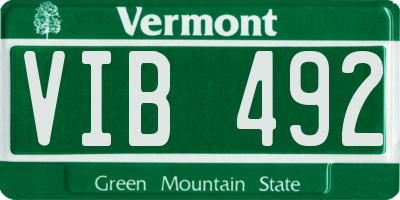 VT license plate VIB492