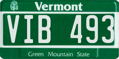 VT license plate VIB493