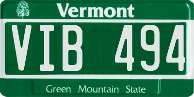 VT license plate VIB494