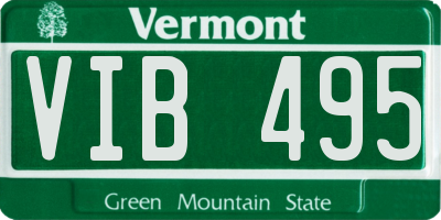 VT license plate VIB495