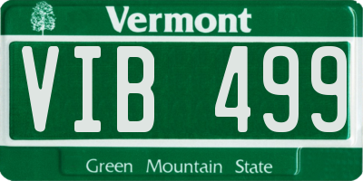 VT license plate VIB499