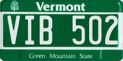 VT license plate VIB502