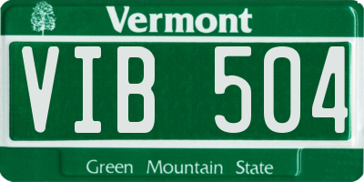 VT license plate VIB504