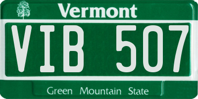 VT license plate VIB507