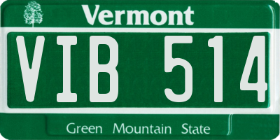 VT license plate VIB514
