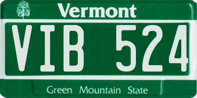 VT license plate VIB524