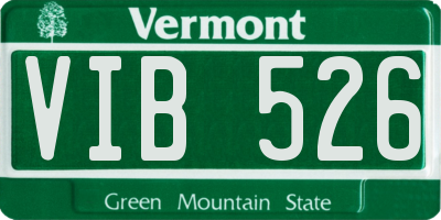 VT license plate VIB526