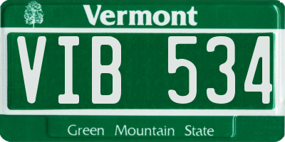 VT license plate VIB534