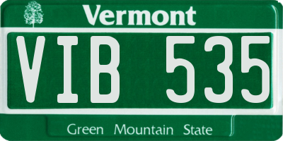VT license plate VIB535