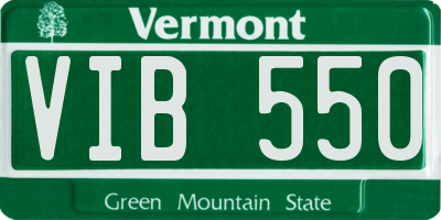 VT license plate VIB550