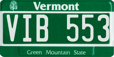 VT license plate VIB553