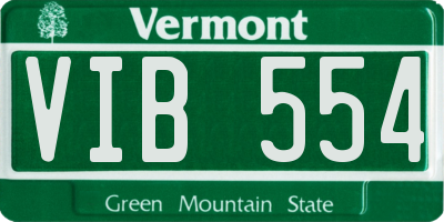 VT license plate VIB554