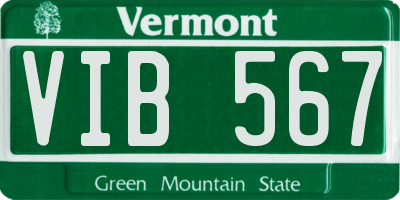 VT license plate VIB567