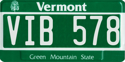 VT license plate VIB578
