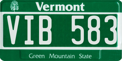 VT license plate VIB583